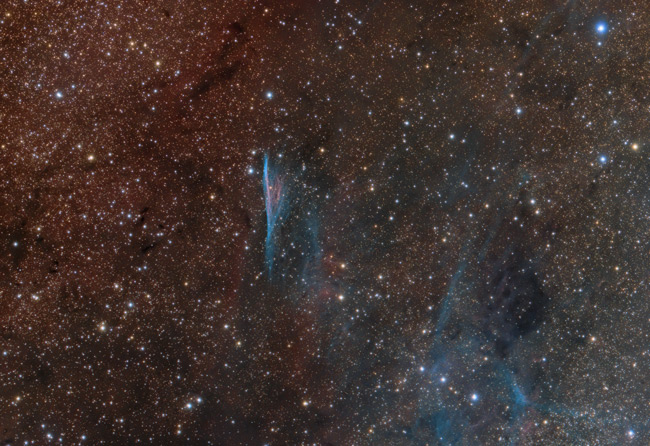 NGC 2736; The Pencil Nebula: Herschel's Ray in Vela 