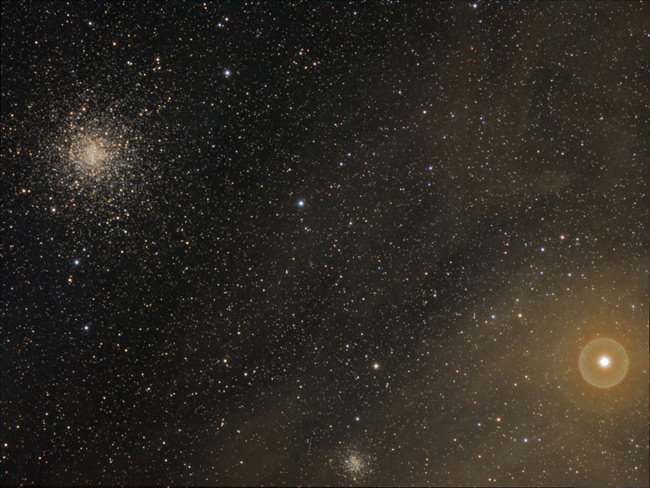 Antares, Messier 4 and NGC 6144 in Scorpius
